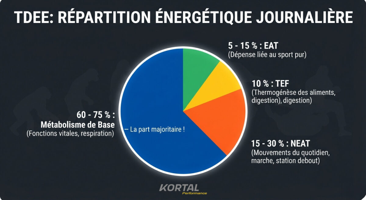 Infographie du TDEE Répartition énergétique journalière